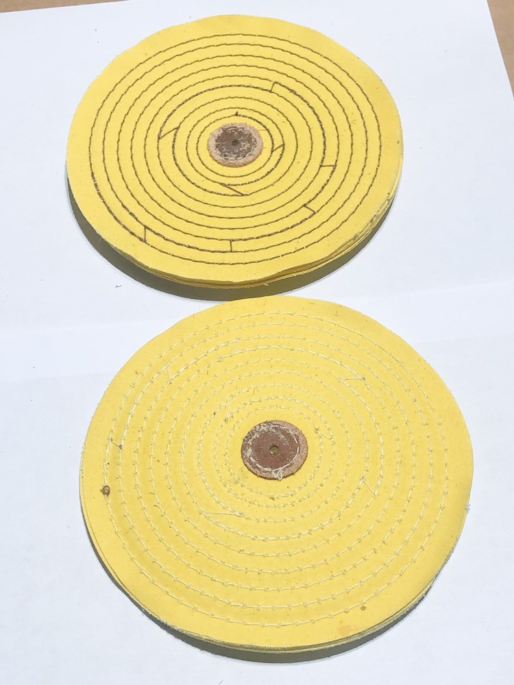 (10 Qty ) 6” Razor Edge. Yellow Treated Buffing Wheel