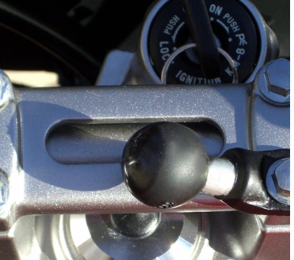 Genuine Ram Mount - Motorcycle Scooter Angled Base Mount with 9mm Hole & 1" Ball
