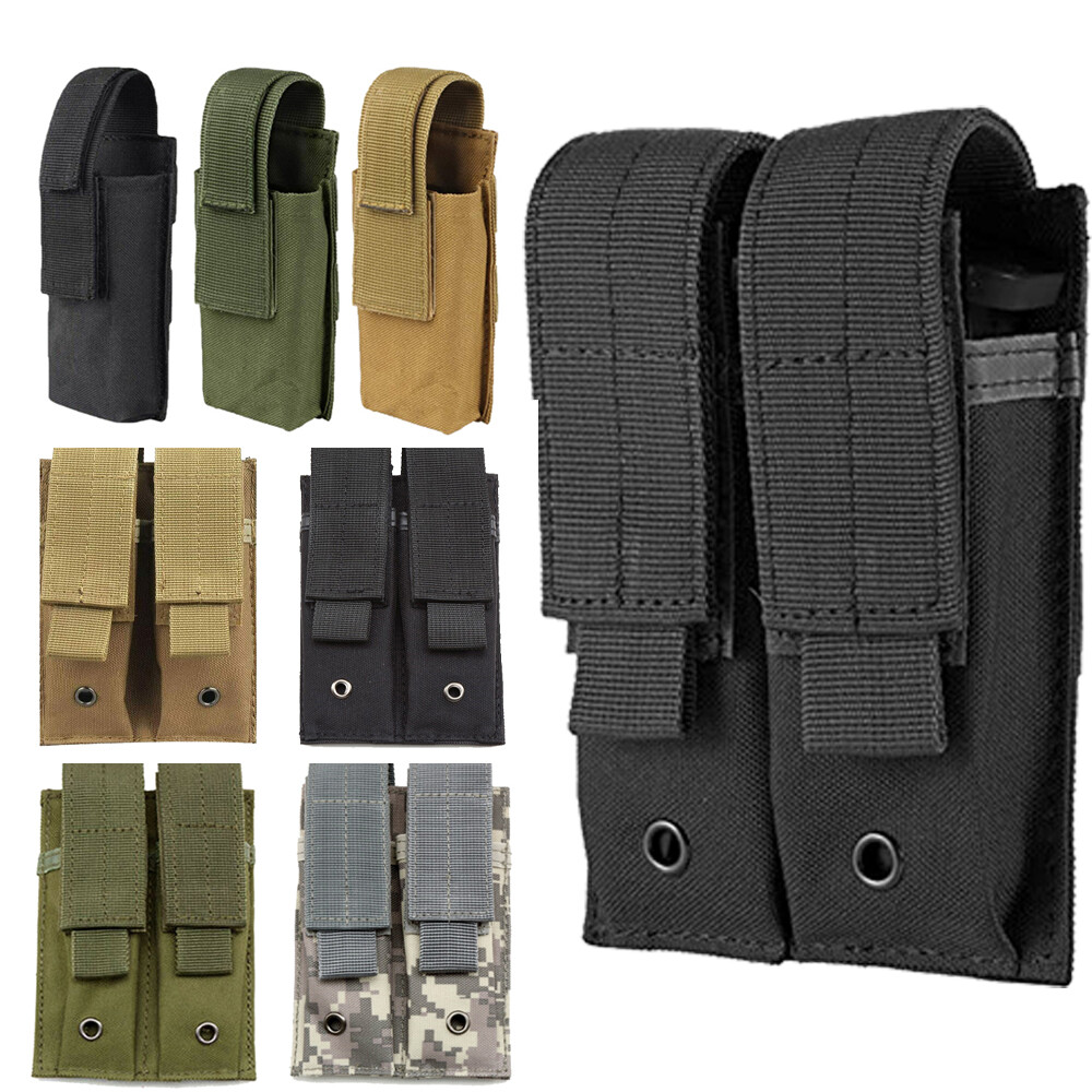 Tactical MOLLE Magazine Pouch Single/Double Stack Pistol Mag Bag Holder Case