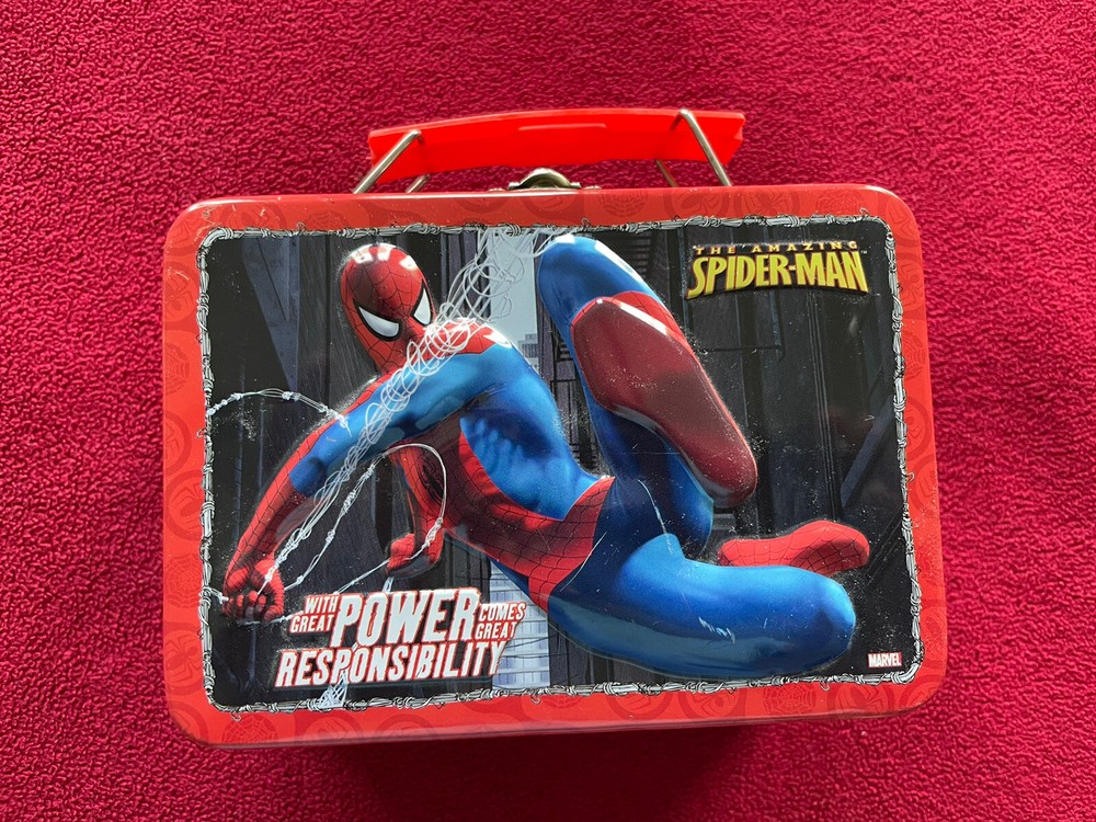 Amazing Spider-Man Mini Tin Mini Lunch Box Power Responsibility Marvel 2008