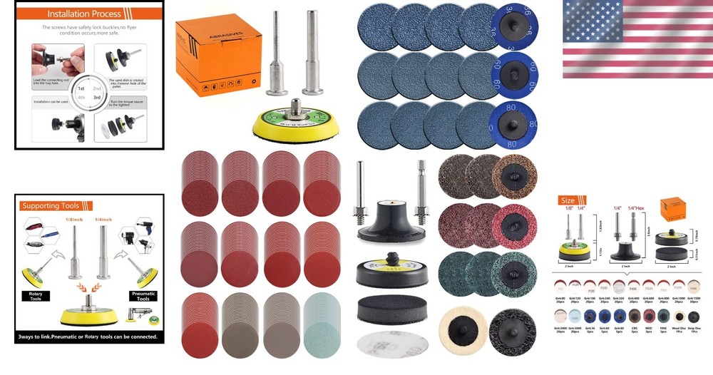 Comprehensive 2" Sanding Discs Set with Backer Plate