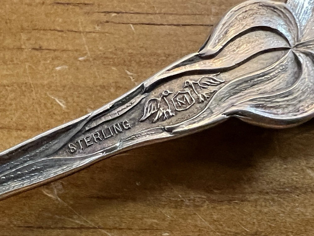 Spokane Washington Figural Corn Sterling Silver Souvenir Spoon