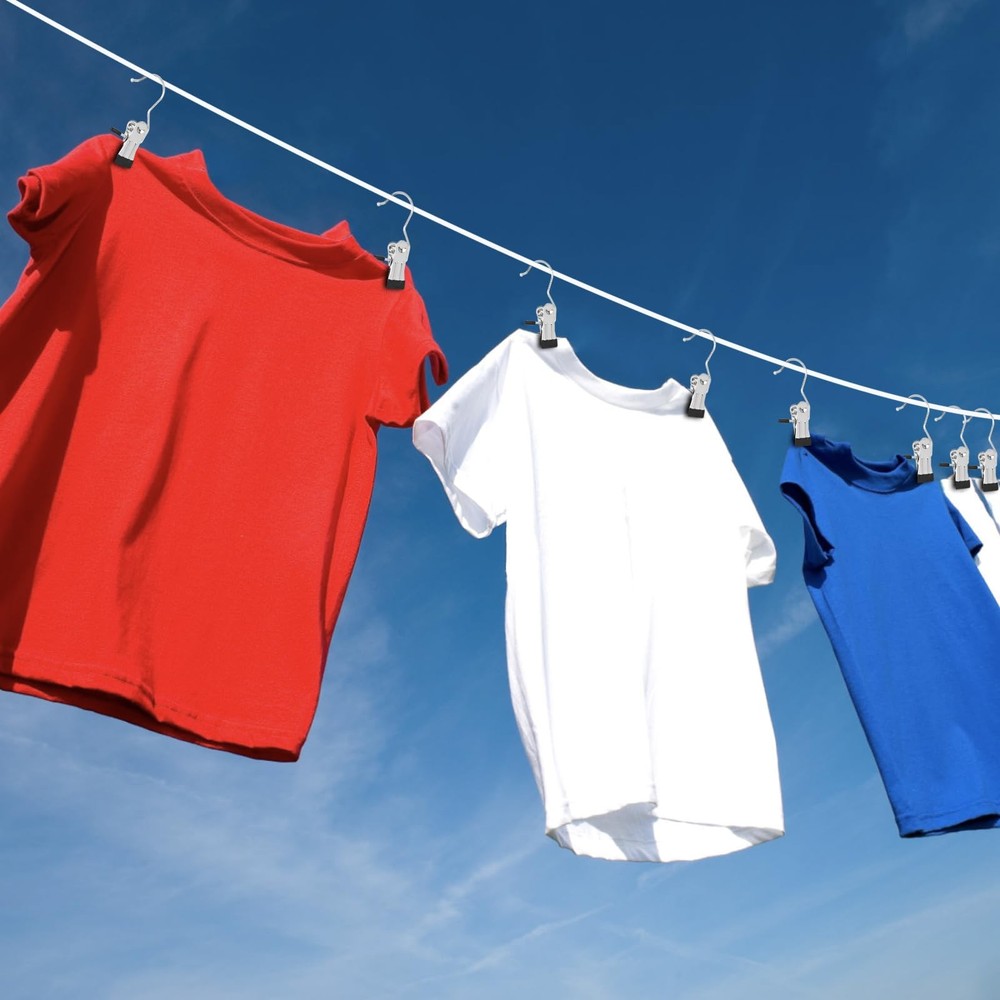 24 Pack Hanger Clips, Multi Function Clip Hooks, Laundry Hanging Hooks Black