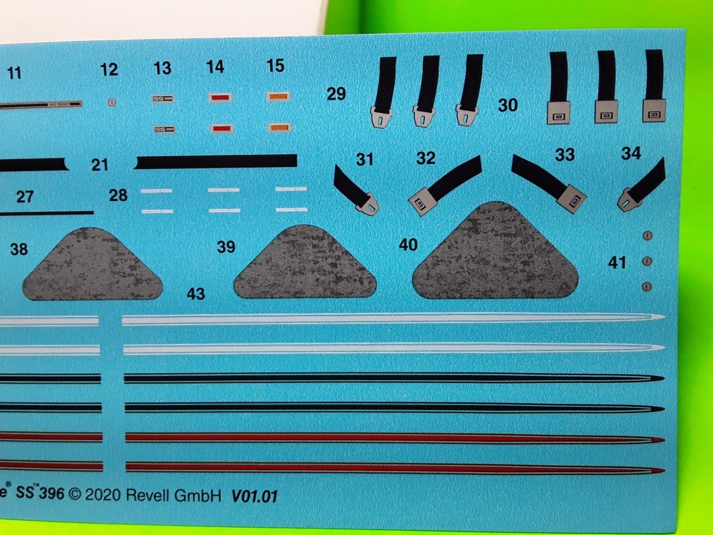 Decal Sheet 69 1969 Chevelle SS 396 1/25 Revell Scripts Emblems Dash Cluster