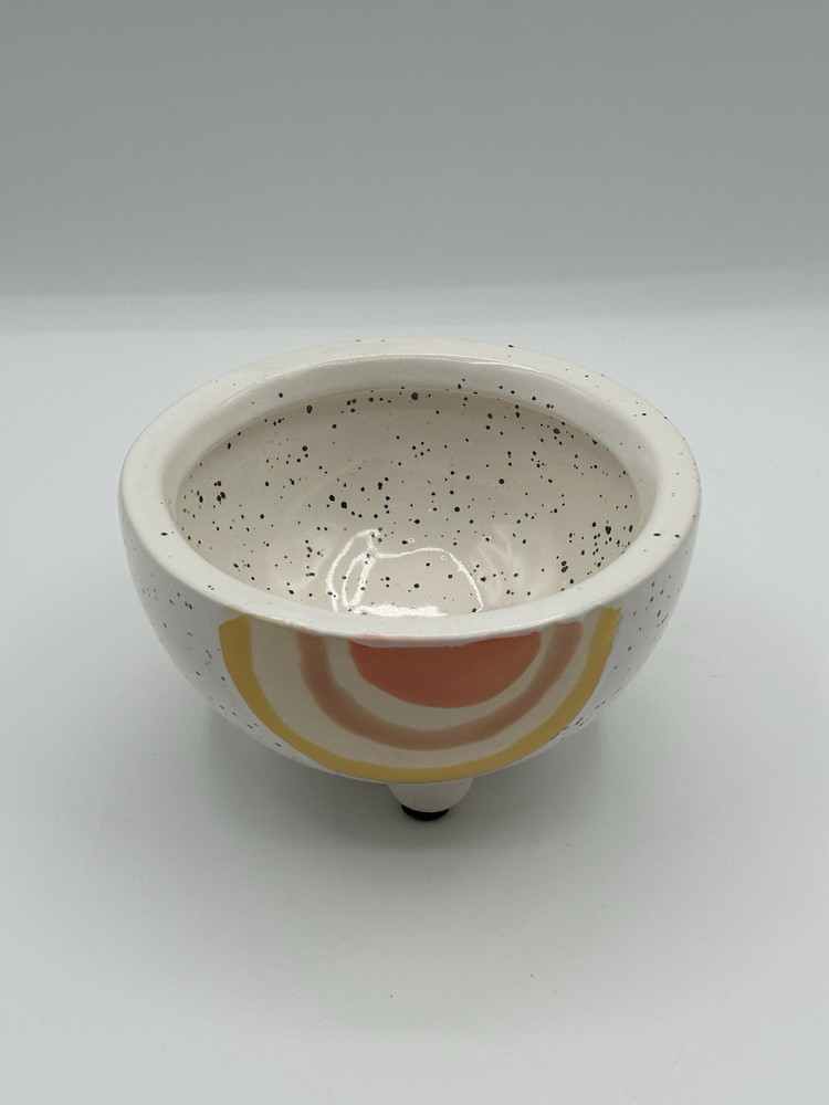 Anthropologie IRIS RAINBOW 5.5" Stoneware Planter Footed Pot