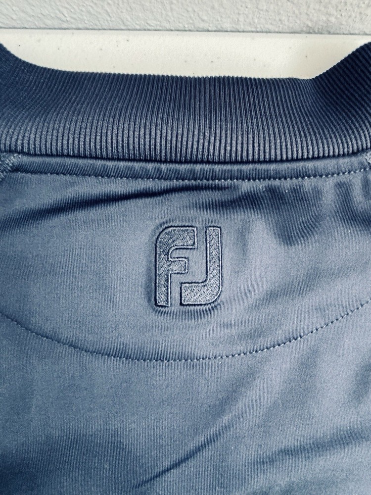 FJ FootJoy Men's Large Deep Blue 1/4 Zip Long Sleeve Golf Pullover