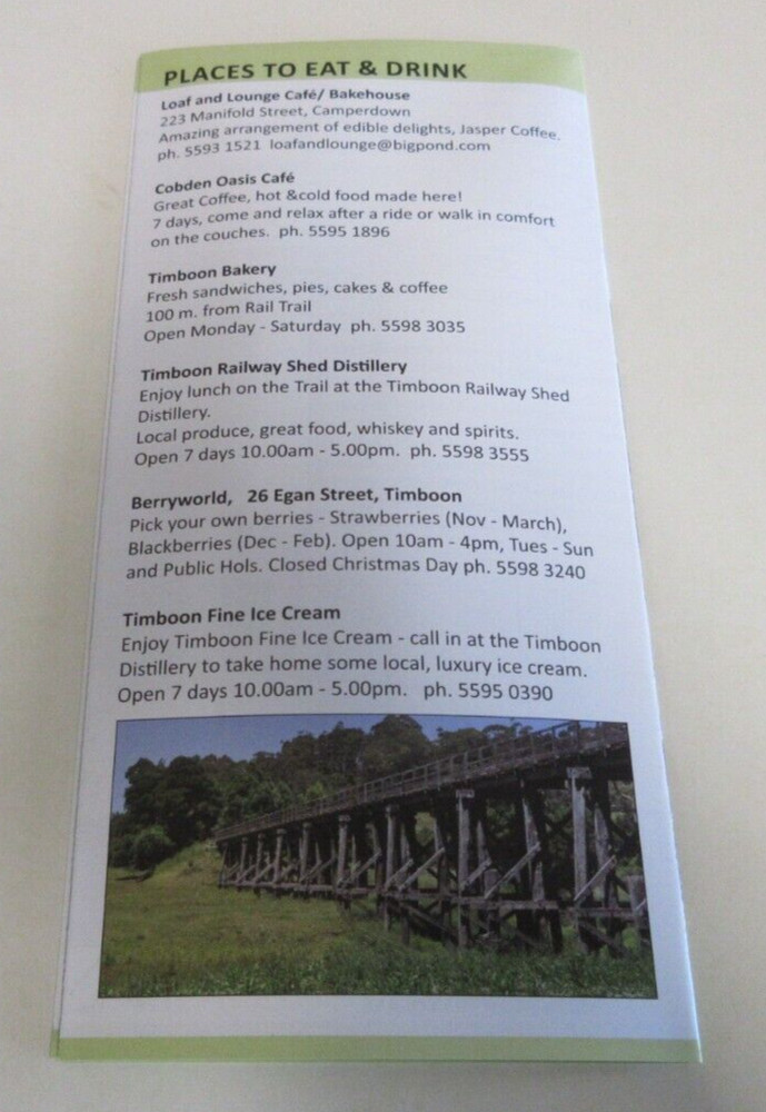 Camperdown to Timboon Rail Trail - 12 Panel Map and Guide - Railway - Victoria