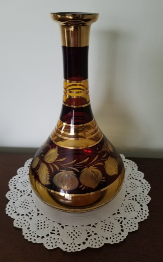 EGERMANN Bohemian Glass Decanter Brown