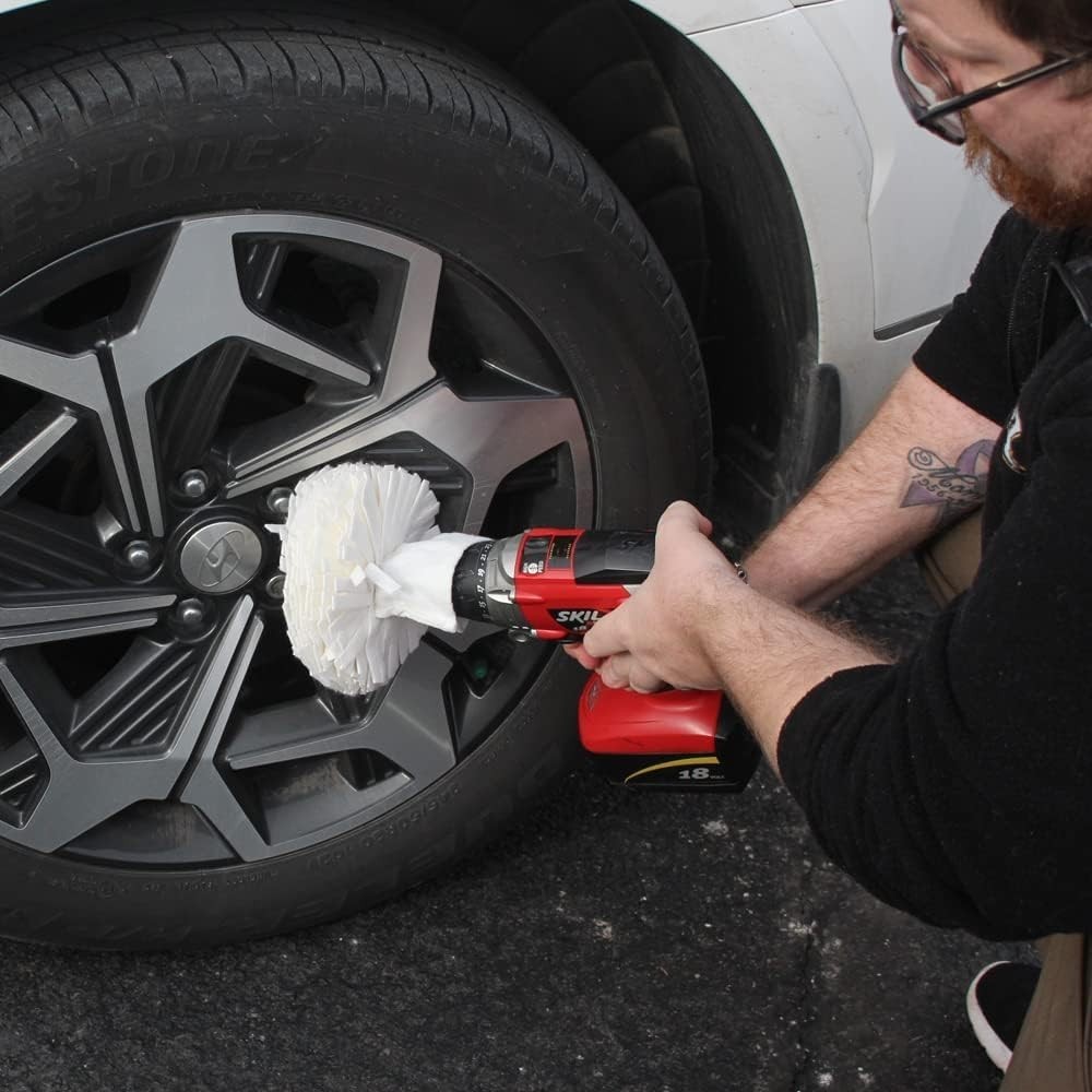 Buff Ball Drill Buffer Polisher Kit Metal Polish Paste All Surfaces 5in