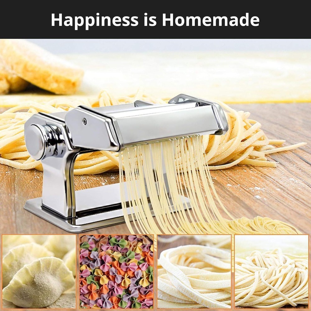 Stainless Fresh Pasta Maker Roller Machine for Spaghetti Noodle Kitchen Tool US