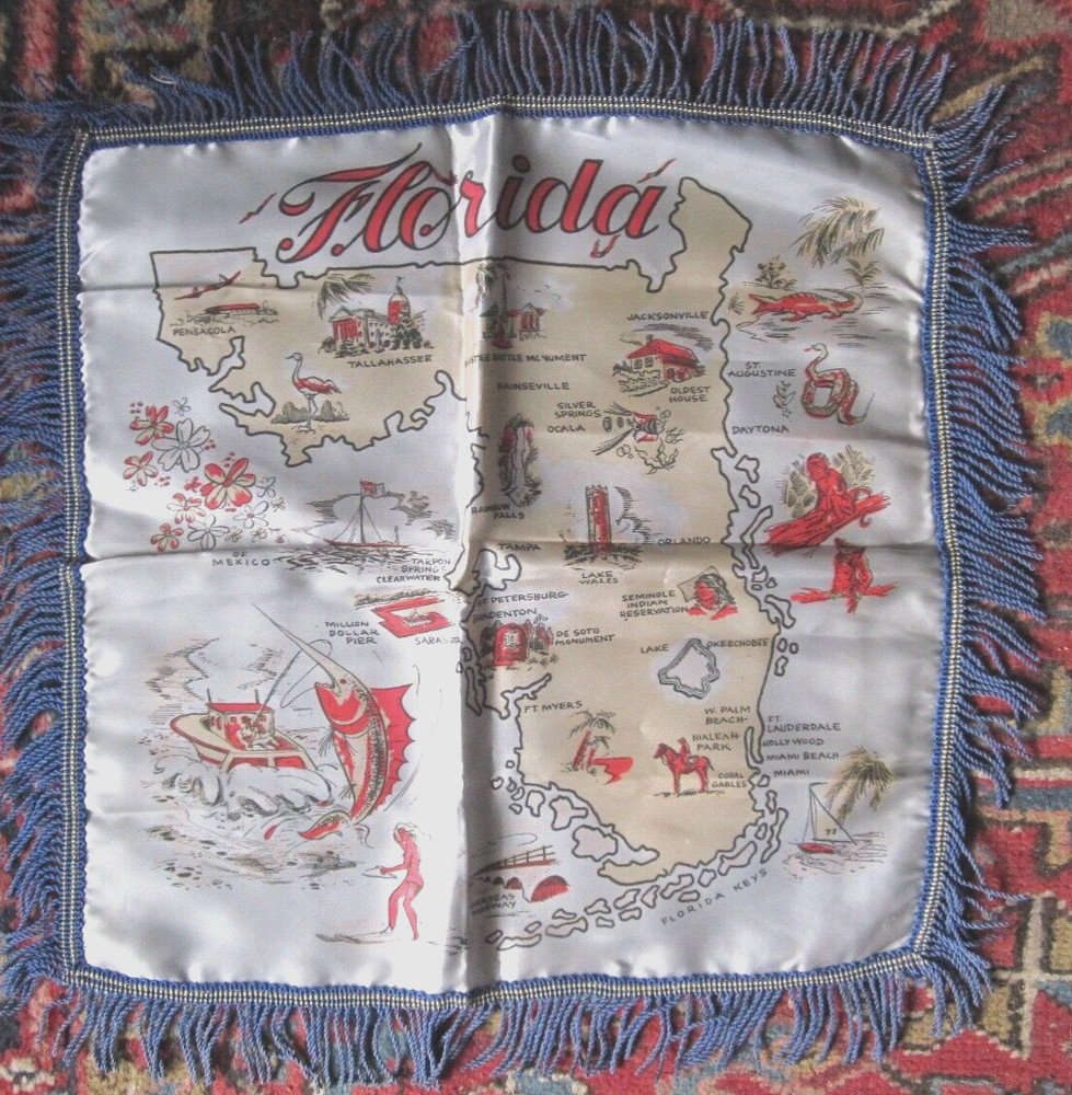 WWII Satin Pillowcase - FLORIDA - Beautifully done.