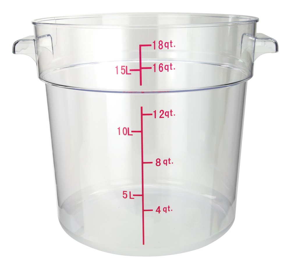 18qt Round Storage Container, Clear, PC (6 Each)