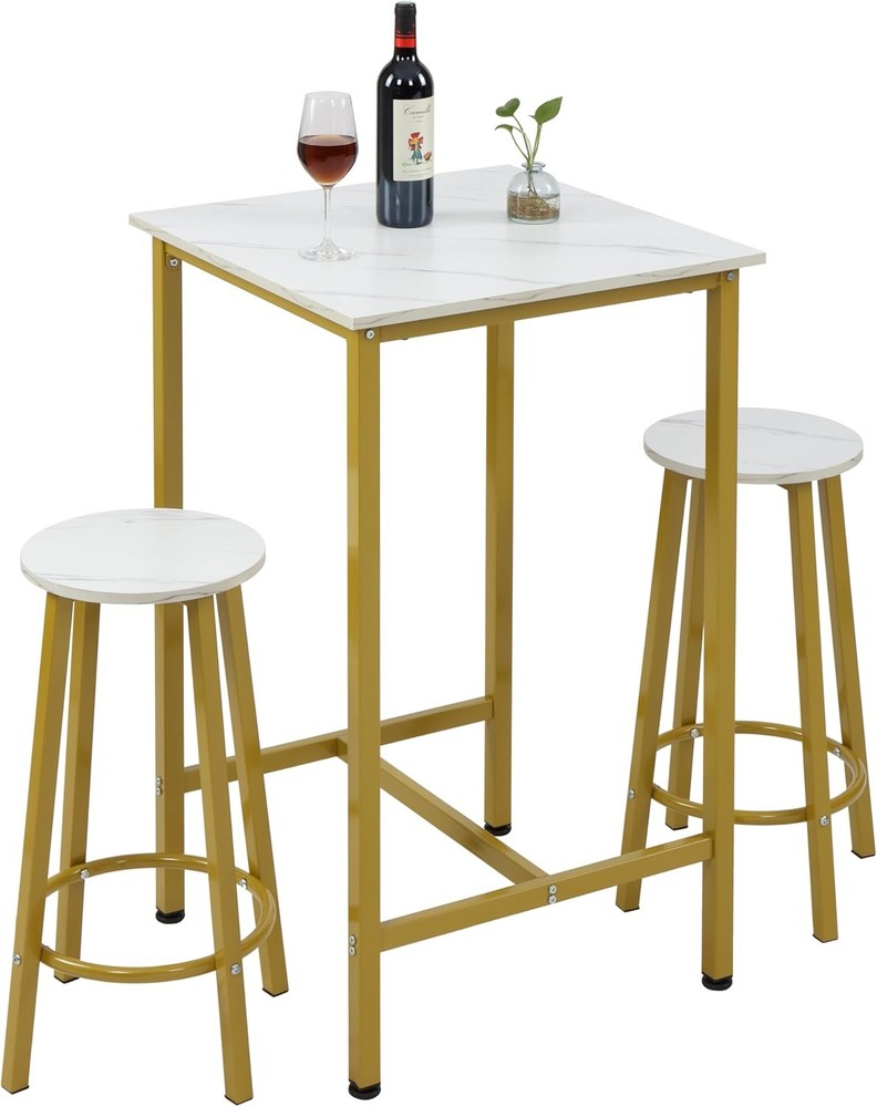 Bar Table Set 23.6" Pub Table High Top Table Square Bar Height Table Bar Table