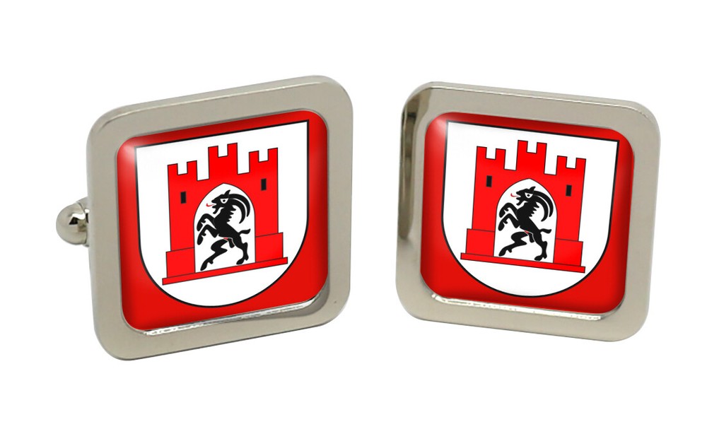 Chur (Switzerland) Square Cufflink in Chrome Box