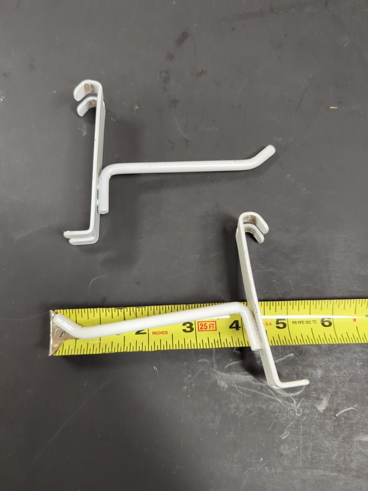 4" Gridwall Hooks - 20 White Hooks For Grid Wall or Mini Grid Cube Displays