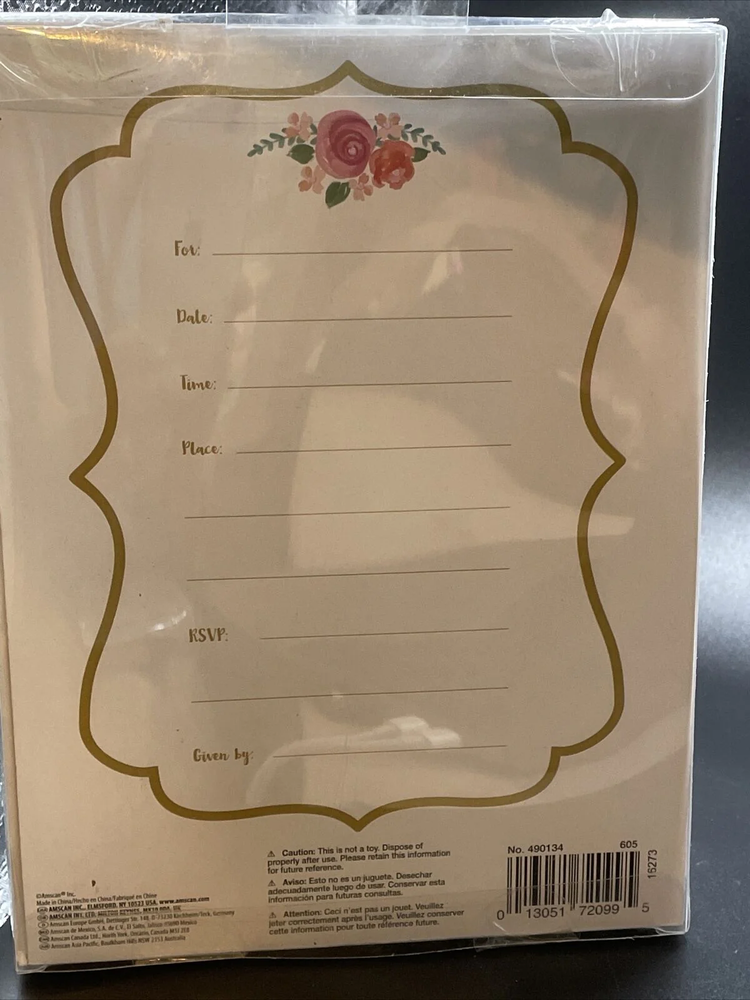 Bridal Shower Invitations - 8 Count