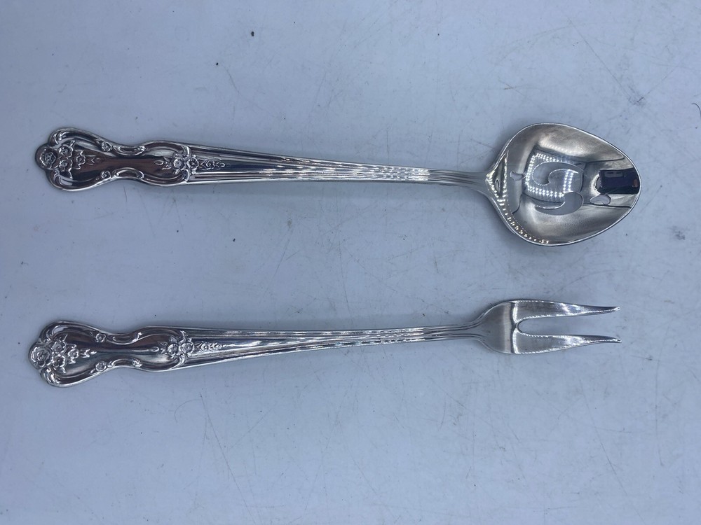 1847 Rogers Bros Silverplate Slotted Spoon & Pickle Fork