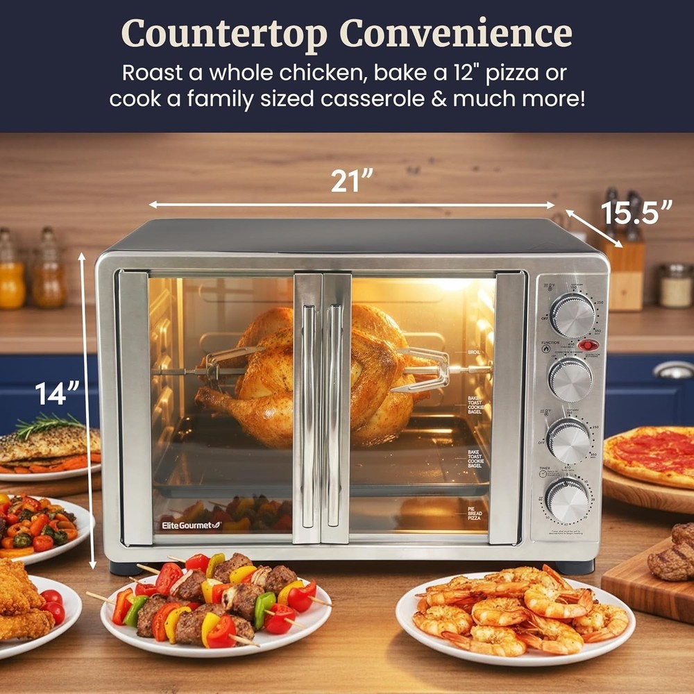 Versatile 18-Slice Countertop Oven - Convection, Rotisserie & Keep Warm Function