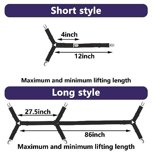 Luyena Bed Sheet Straps,6PCS Secure and Fitted Sheet Straps for Full Size