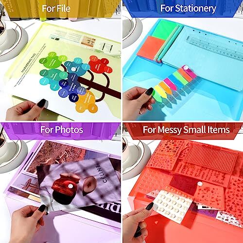 Plastic File Folders for Documents PCS File Folders, ASize Plastic Folders, 4