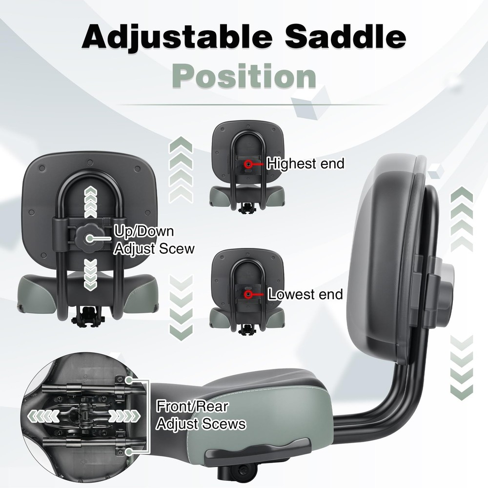 FOMAS Bike Saddle with Backrest Black (Adjustable)