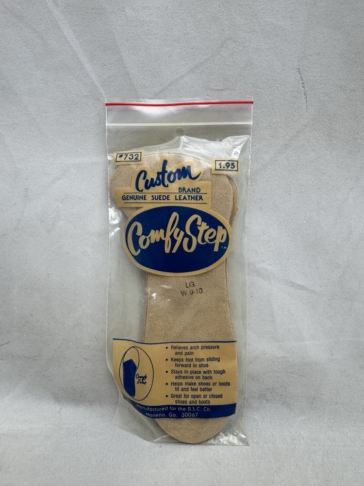 Comfystep Genuine Suede Leather Arch Support Inserts Large W 9 10 732
