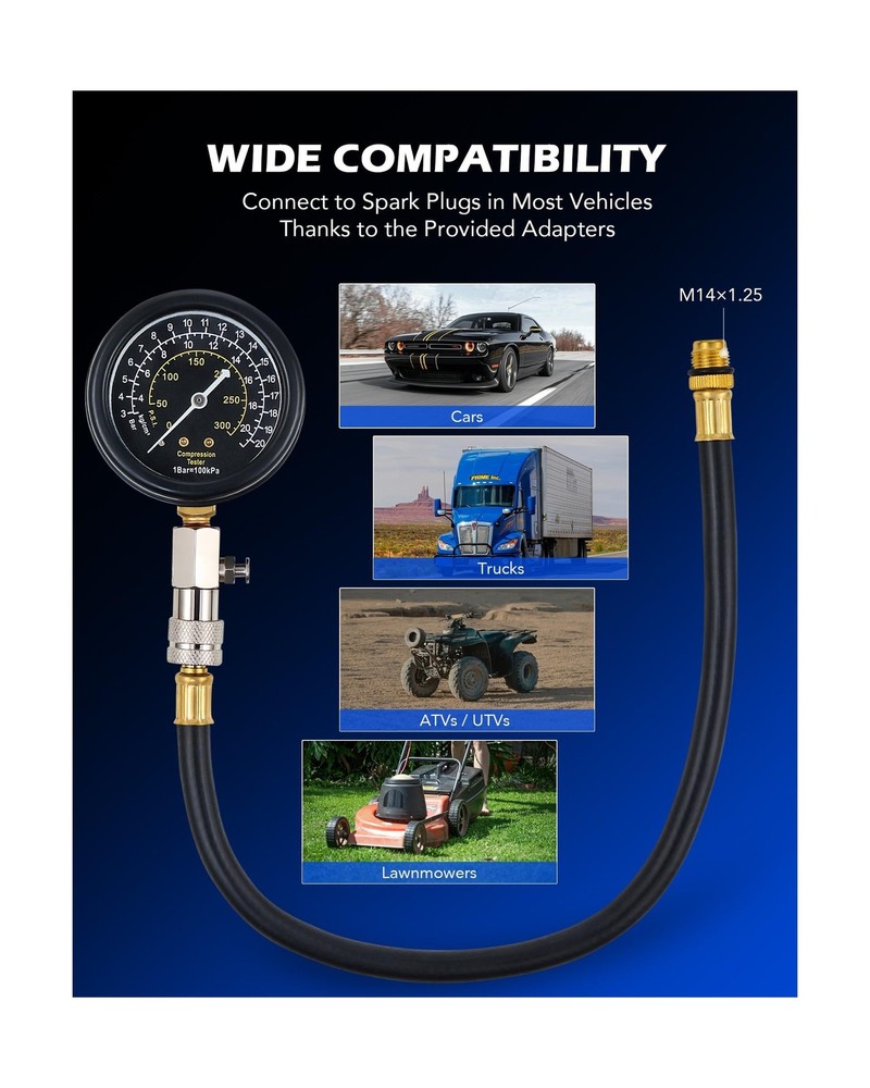 Orion Motor Tech Engine Compression Tester Kit, 9pc Cylinder Compression Test...