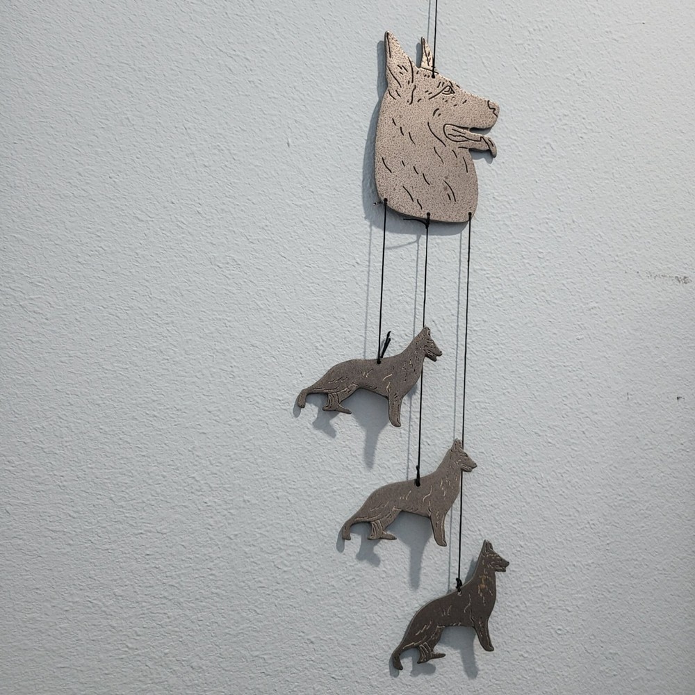 Metal German Shepherd Dog Wind Chimes