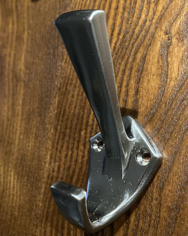 Hickory Coat, Robe Hook. Satin Finish. Classic, Modern Angular Square P25020-SN