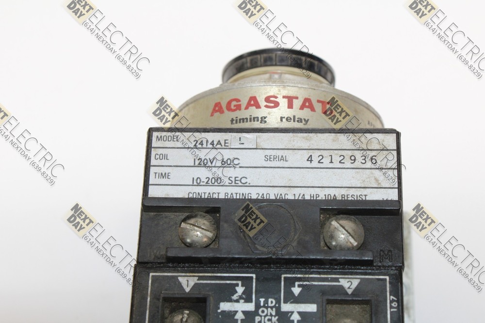 Agastat, 2414AE, 2414AEL Timer Time Delay Relay Timing
