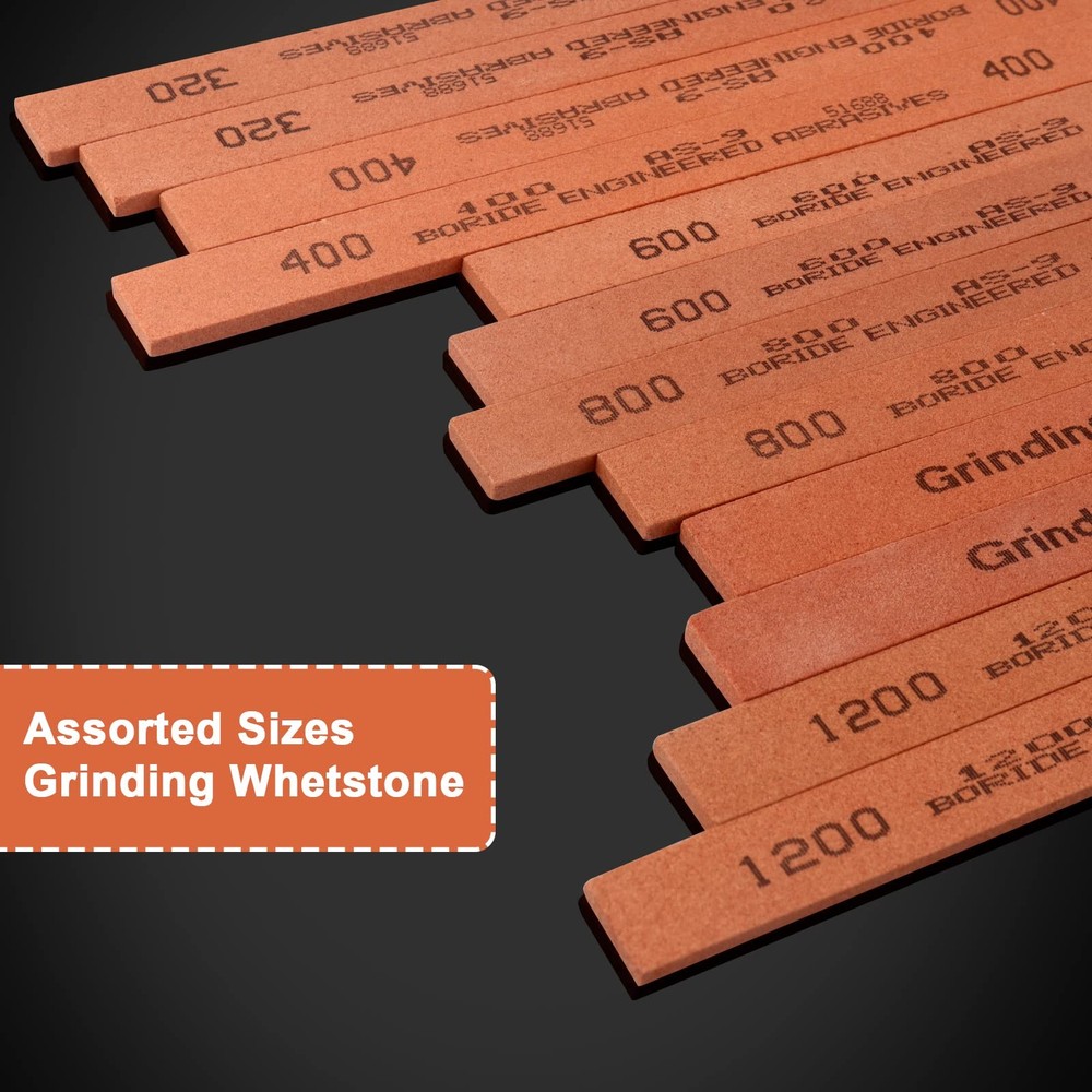 CBRIGHT Sharpening Stone Set, 12pcs Knife Whetstones Set White Corundum Sharp...