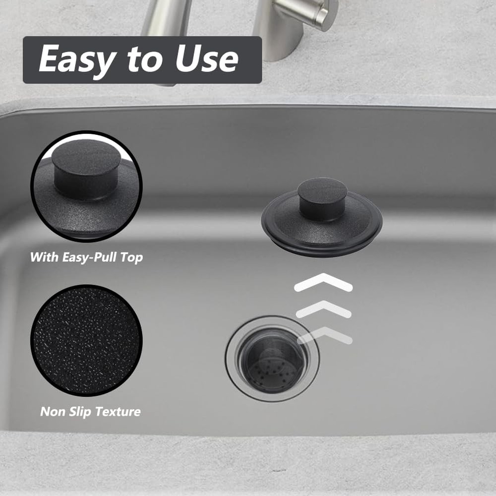 Sink Stopper Exact Replacement for InSinkErator STP-PL/STPPL Black