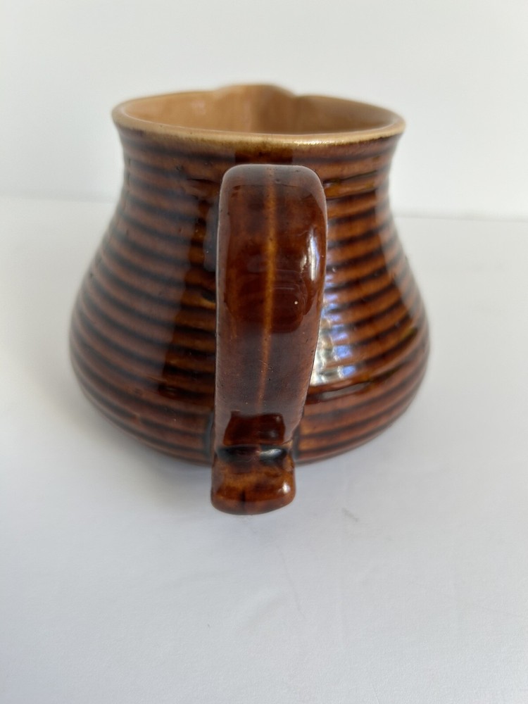 Vintage Brown Rubel Ring Ceramic Pitcher #4028P Lighter Inside Unique
