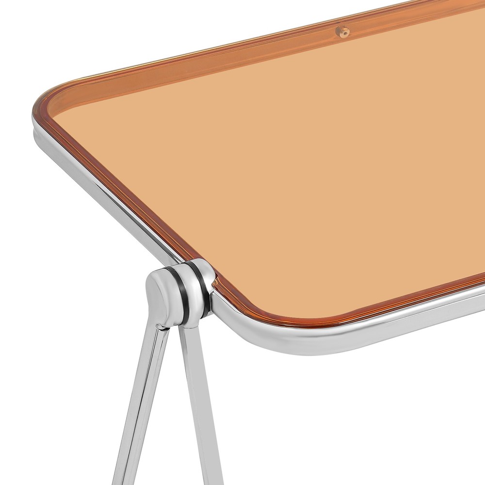 Clear Foldable Side Table, Tiny Desk for Home Office, Small Computer Desk