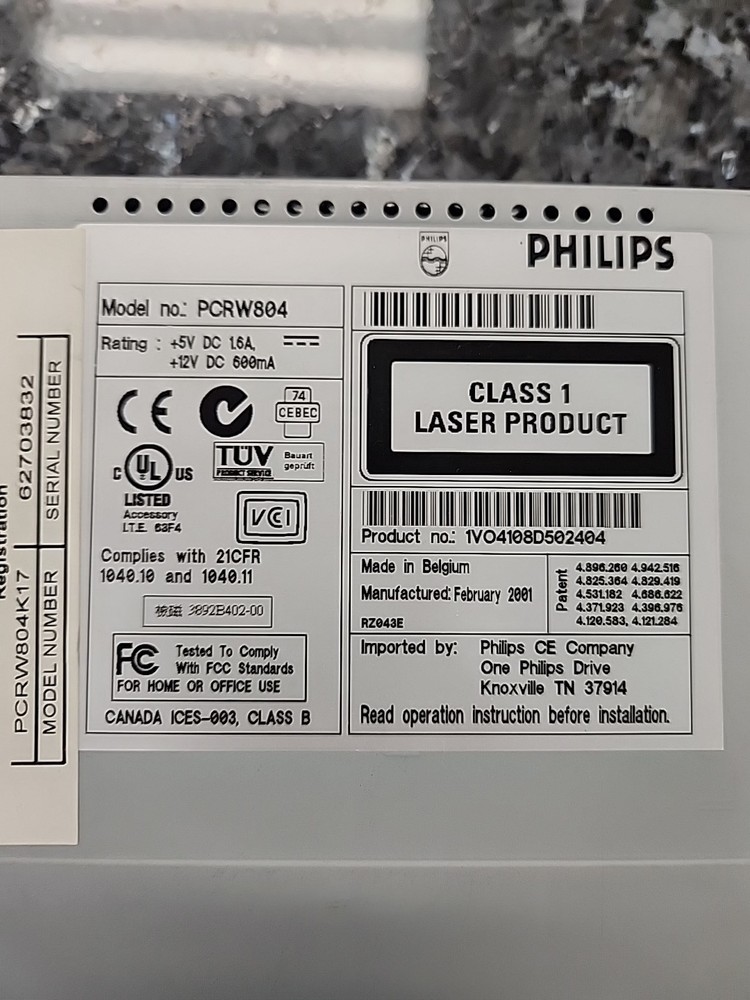 Philips PCRW804 CD/RW Drive