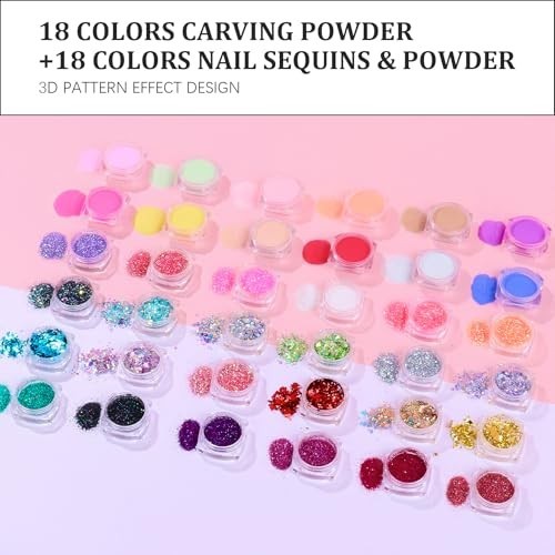 Acrylic Nail Kit for Beginners - Complete Set with Drill, Glitter Powder & Tips,
