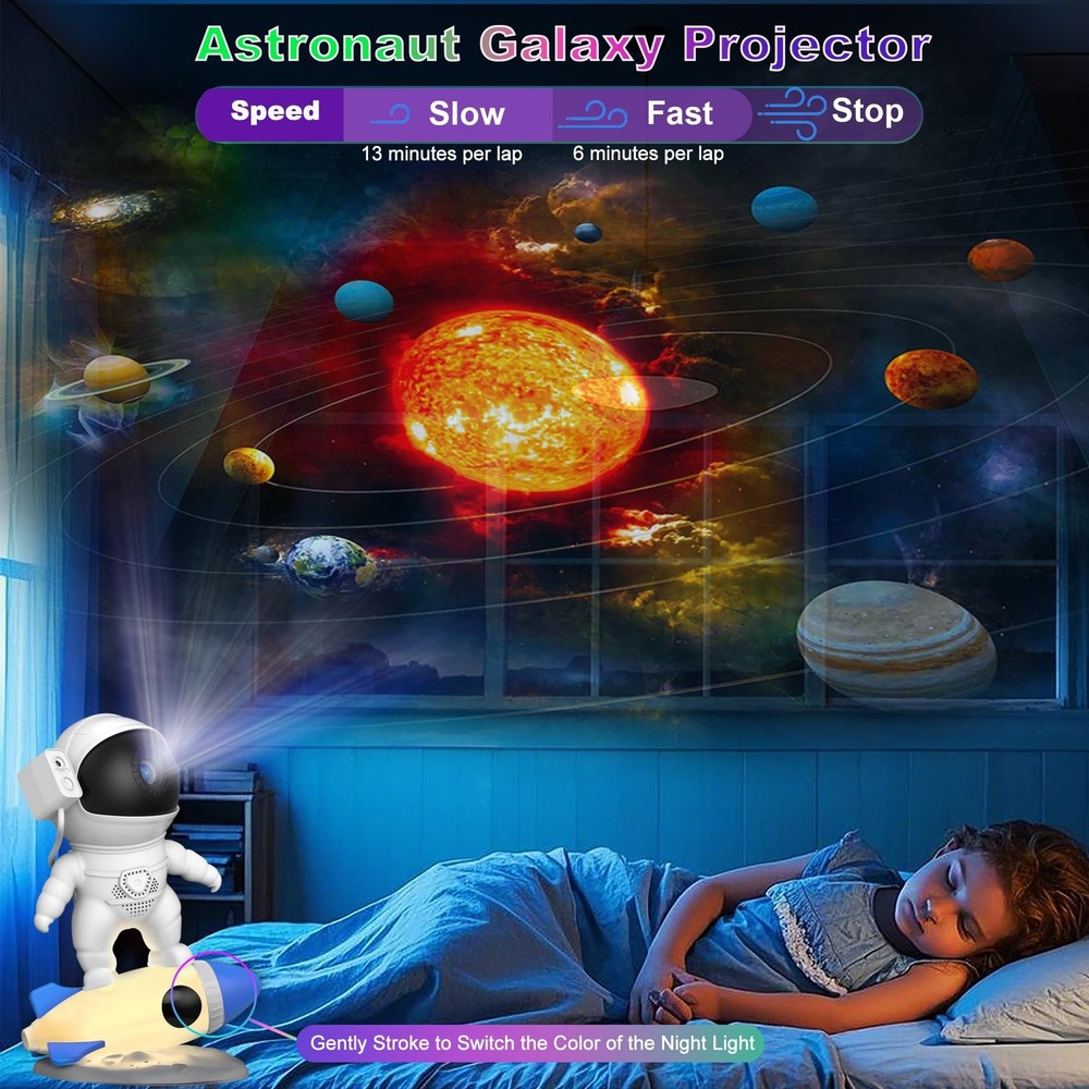 Astronaut Galaxy Projector for Bedroom, HD Galaxy Light Projector with Timer ...