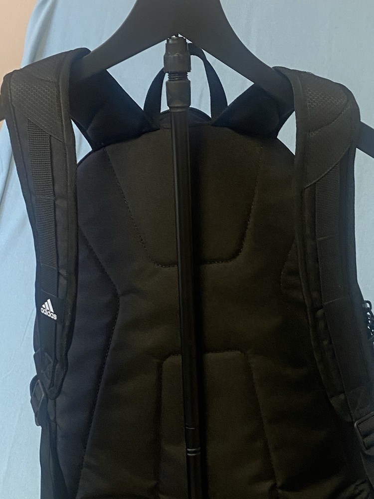 Adidas Black & White Zip Backpack Wipe Clean Water Resistant