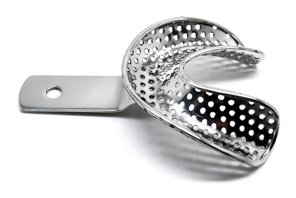 4 Pcs Dental Impression Perforated Large Trays Upper Lower Instruments