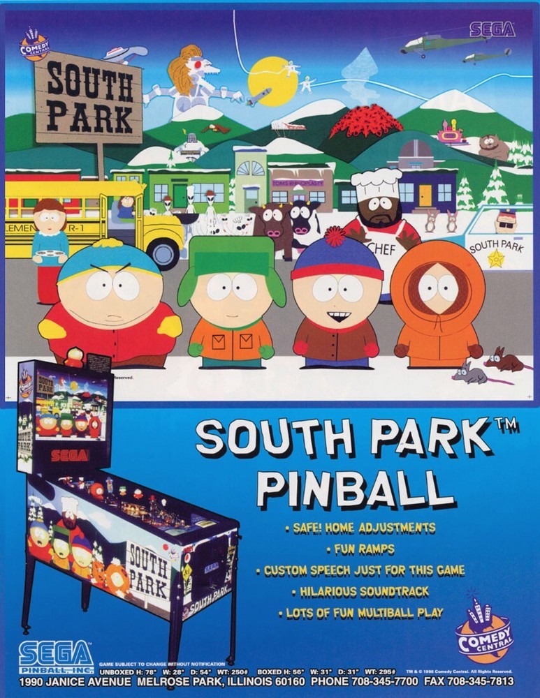 1999 Sega South Park Pinball Machine Rubber Ring Kit