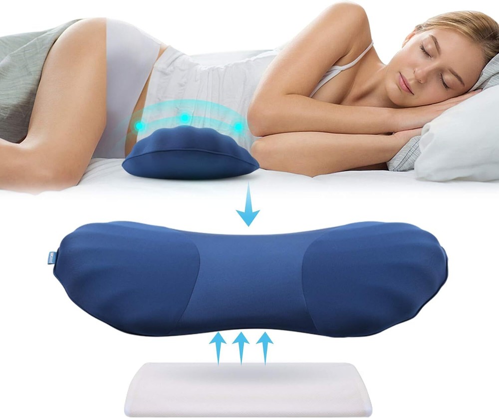 RESTCLOUD Adjustable Lumbar Support Includes a removable pad, Dark Blue