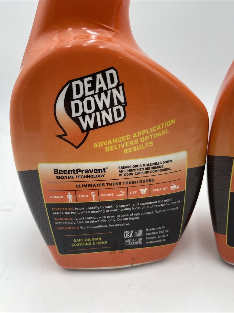 Dead Down Wind Oder Eliminating Field Spray (2) 32oz Bottles