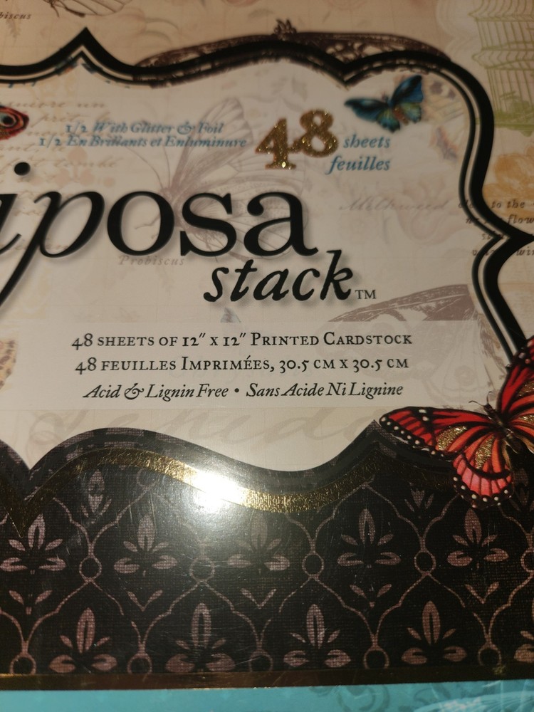 DCWV Single-Sided Cardstock Stack 12"X12" 48/Pkg-Mariposa