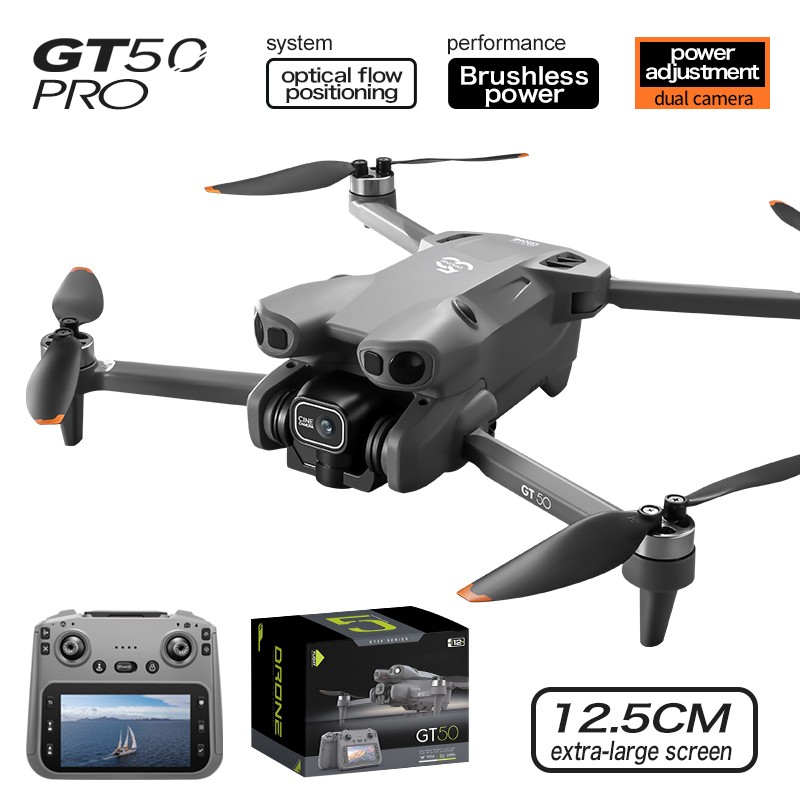 GT5 Drone with Dual Camera,Foldable,Large Screen Remote,2 Battery&Long Flight