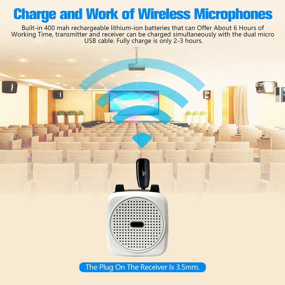NEW 165FT Range UHF Wireless Microphone Headset Mic System+Digital Screen Speech