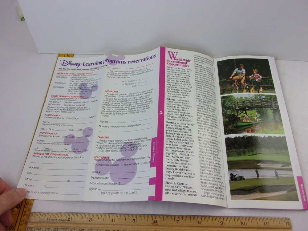 1993 Disney World Insider Planning Guide pamphlet