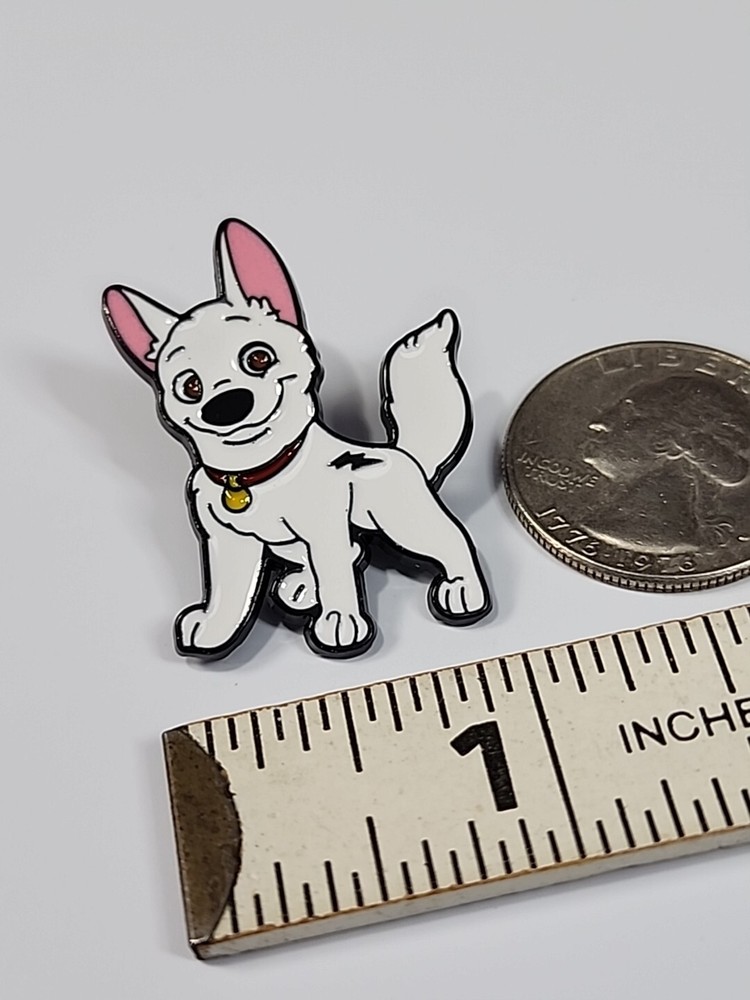 Bolt Lapel Pin Cartoon Character from Bolt White German Shepherd w/ Super Powers