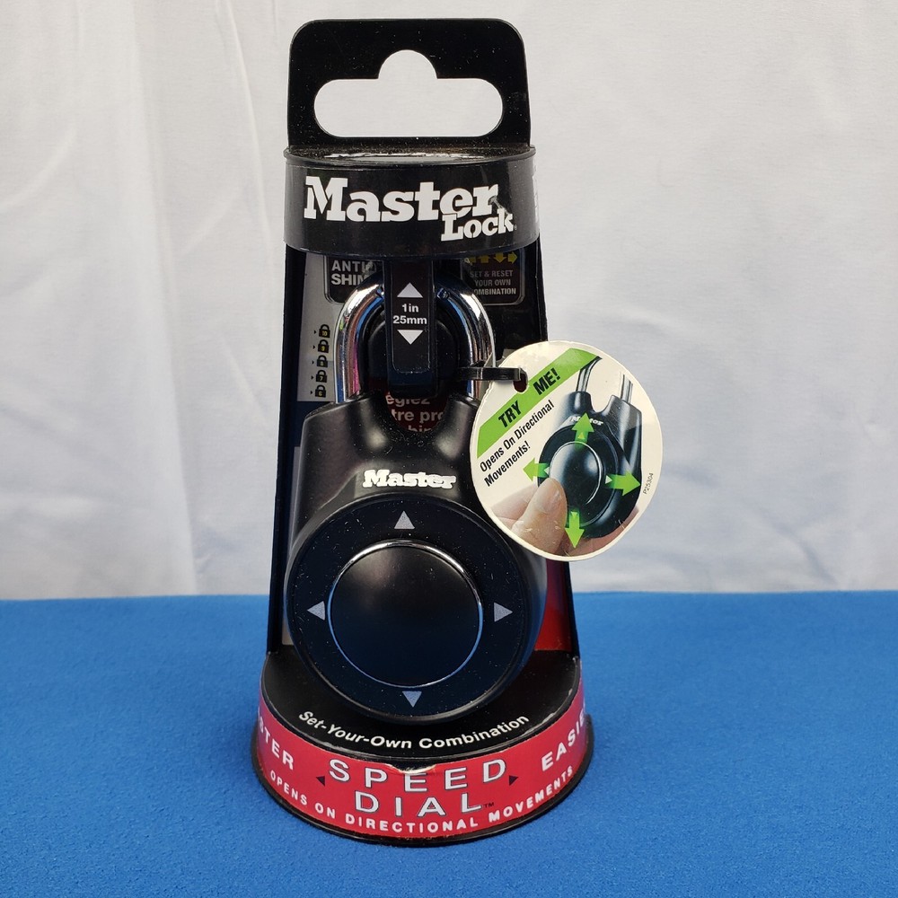 Master Lock Speed Dial Resettable Combination 1500iD Directional Movement BLACK