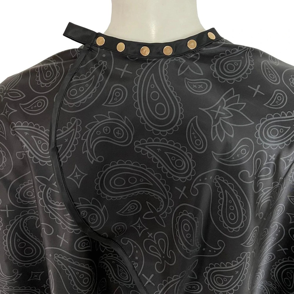 Barber Cape for Men, Haircut with Snaps, Professional Black Pattern
