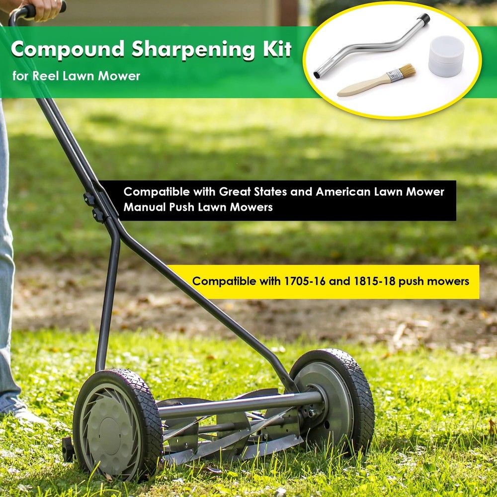 Dunkive Compound Sharpening Kit, Reel Lawn Mower Kit Compatible...